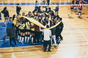 Celebración luego de partido Voleibol Damas JING 2018